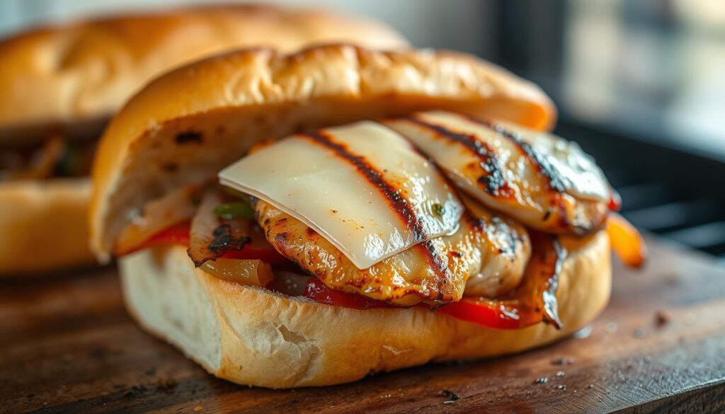 Grilled Chicken Philly Sandwich Preparation