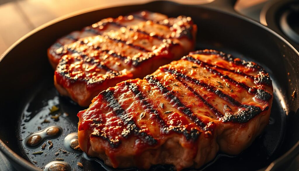 Searing Juicy Pork Steaks