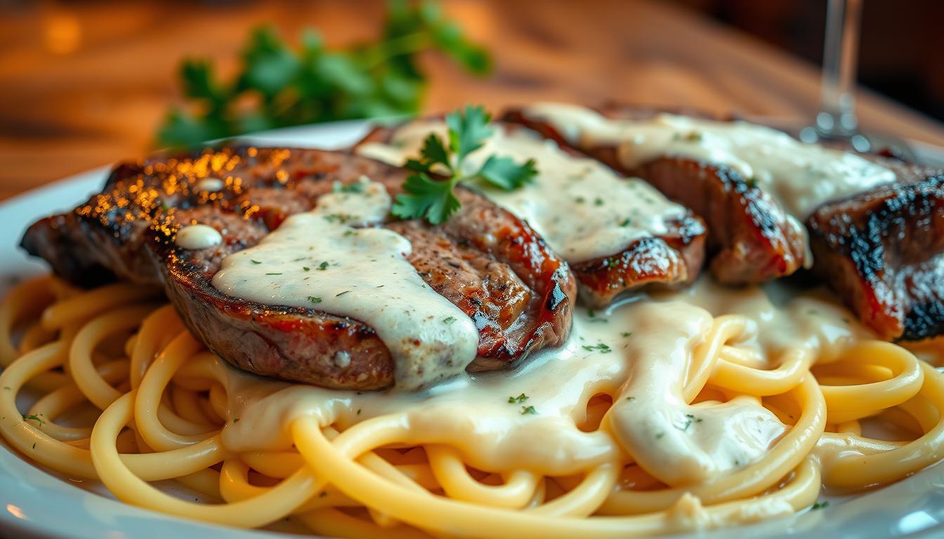 steak alfredo